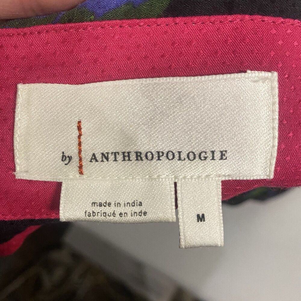 Anthropologie Astrid Needlepoint Mini Dress Navy Black Floral Cottagecore Size M - Picture 8 of 16